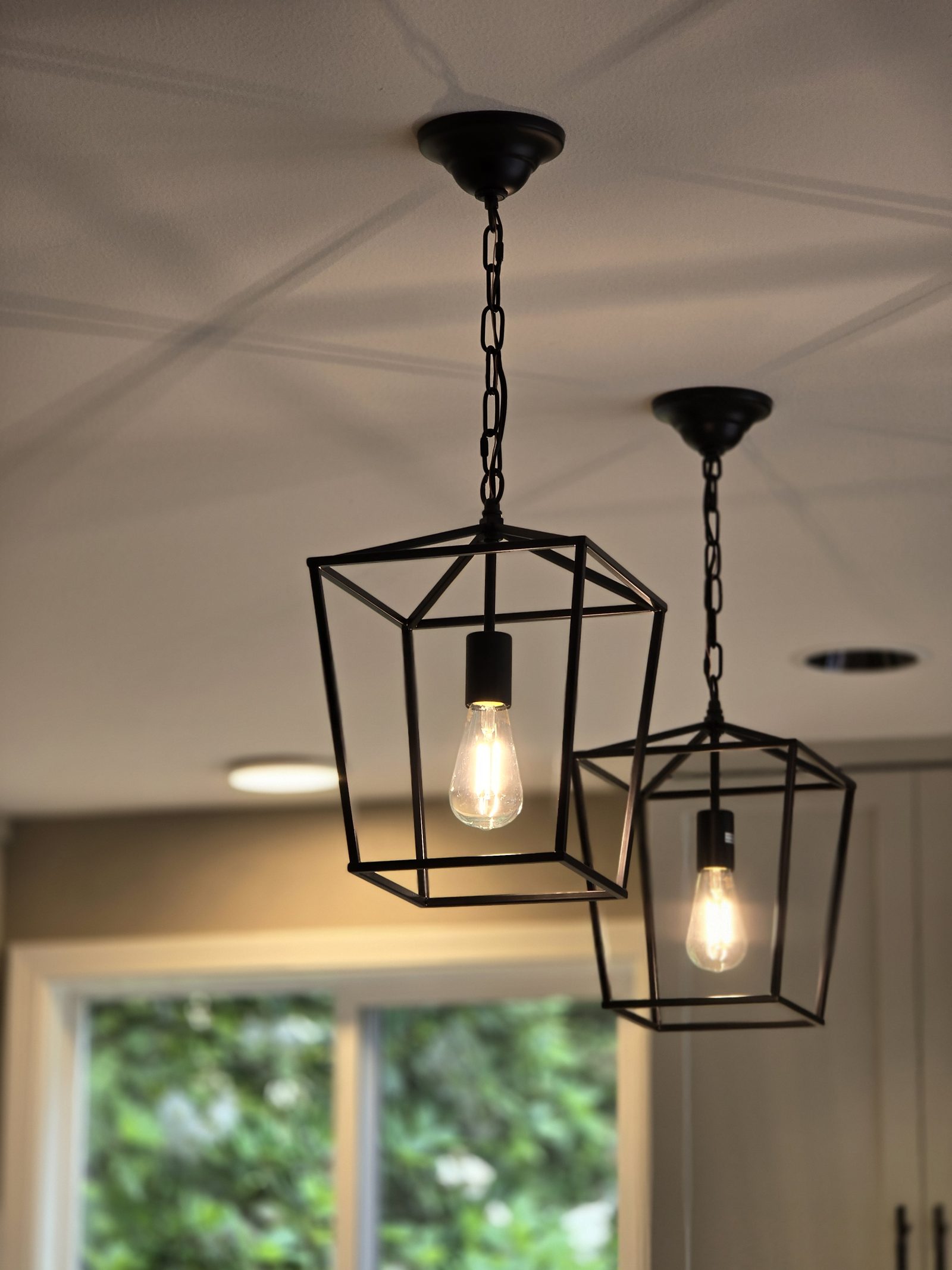 Hexagon tile backsplash detail